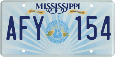 MS license plate AFY154