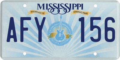 MS license plate AFY156