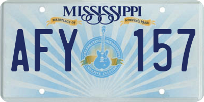 MS license plate AFY157