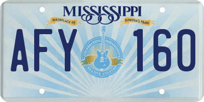 MS license plate AFY160
