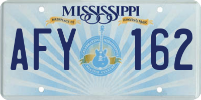 MS license plate AFY162