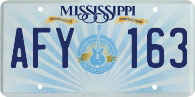MS license plate AFY163