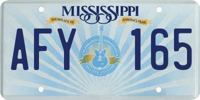 MS license plate AFY165