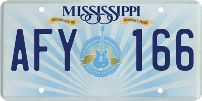 MS license plate AFY166
