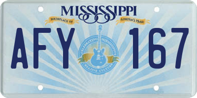 MS license plate AFY167