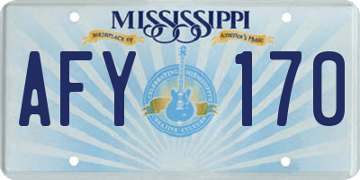 MS license plate AFY170