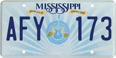 MS license plate AFY173