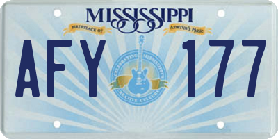 MS license plate AFY177