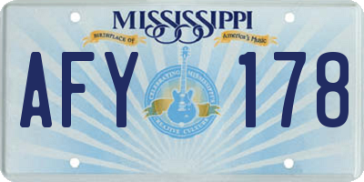 MS license plate AFY178