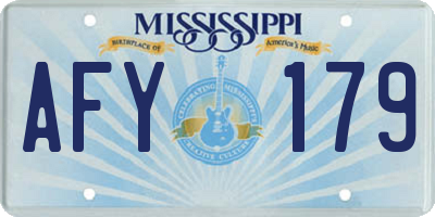 MS license plate AFY179
