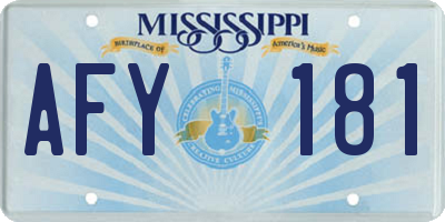 MS license plate AFY181