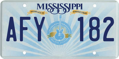 MS license plate AFY182