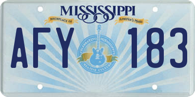 MS license plate AFY183