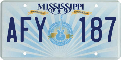 MS license plate AFY187