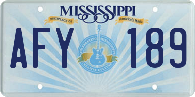 MS license plate AFY189