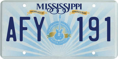 MS license plate AFY191