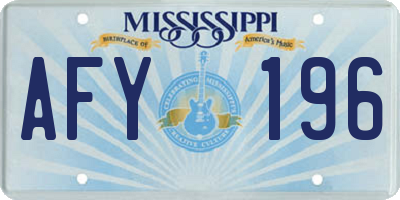 MS license plate AFY196