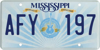 MS license plate AFY197