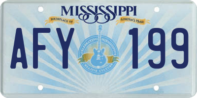 MS license plate AFY199