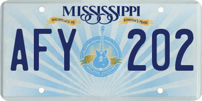 MS license plate AFY202