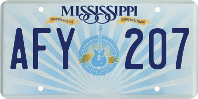 MS license plate AFY207