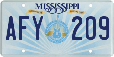 MS license plate AFY209