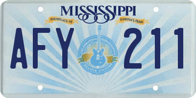 MS license plate AFY211