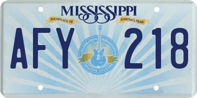 MS license plate AFY218
