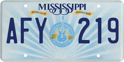MS license plate AFY219