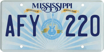 MS license plate AFY220