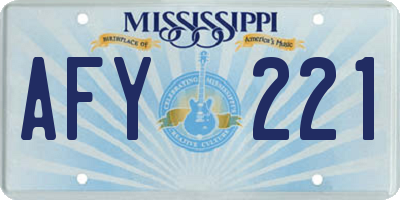 MS license plate AFY221