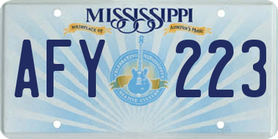 MS license plate AFY223