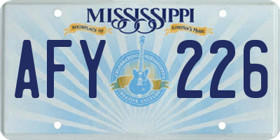 MS license plate AFY226