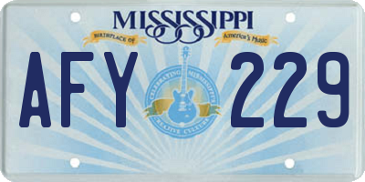 MS license plate AFY229