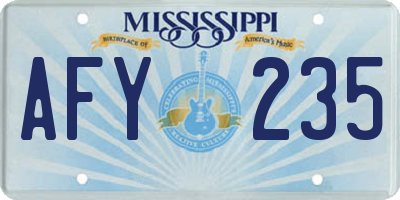 MS license plate AFY235