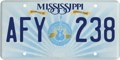 MS license plate AFY238