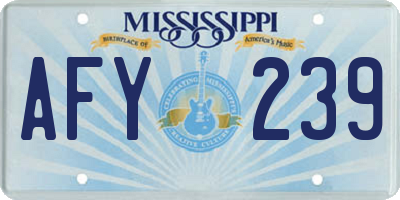 MS license plate AFY239