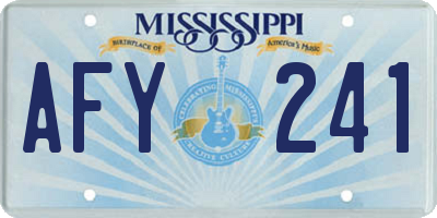 MS license plate AFY241