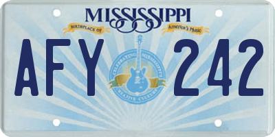 MS license plate AFY242