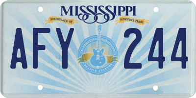 MS license plate AFY244