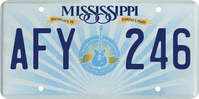 MS license plate AFY246