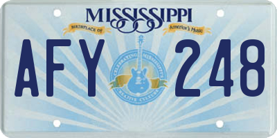 MS license plate AFY248
