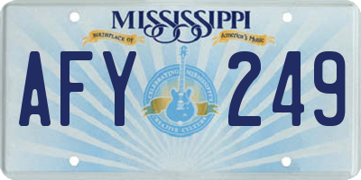 MS license plate AFY249