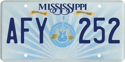 MS license plate AFY252