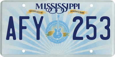 MS license plate AFY253