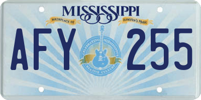 MS license plate AFY255
