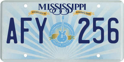MS license plate AFY256
