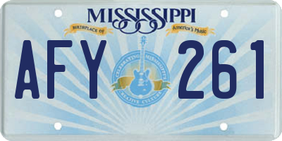 MS license plate AFY261