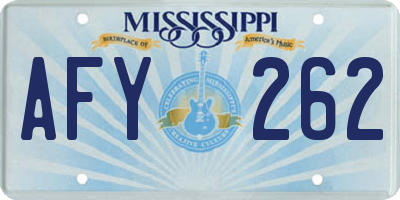 MS license plate AFY262