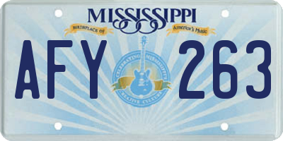 MS license plate AFY263